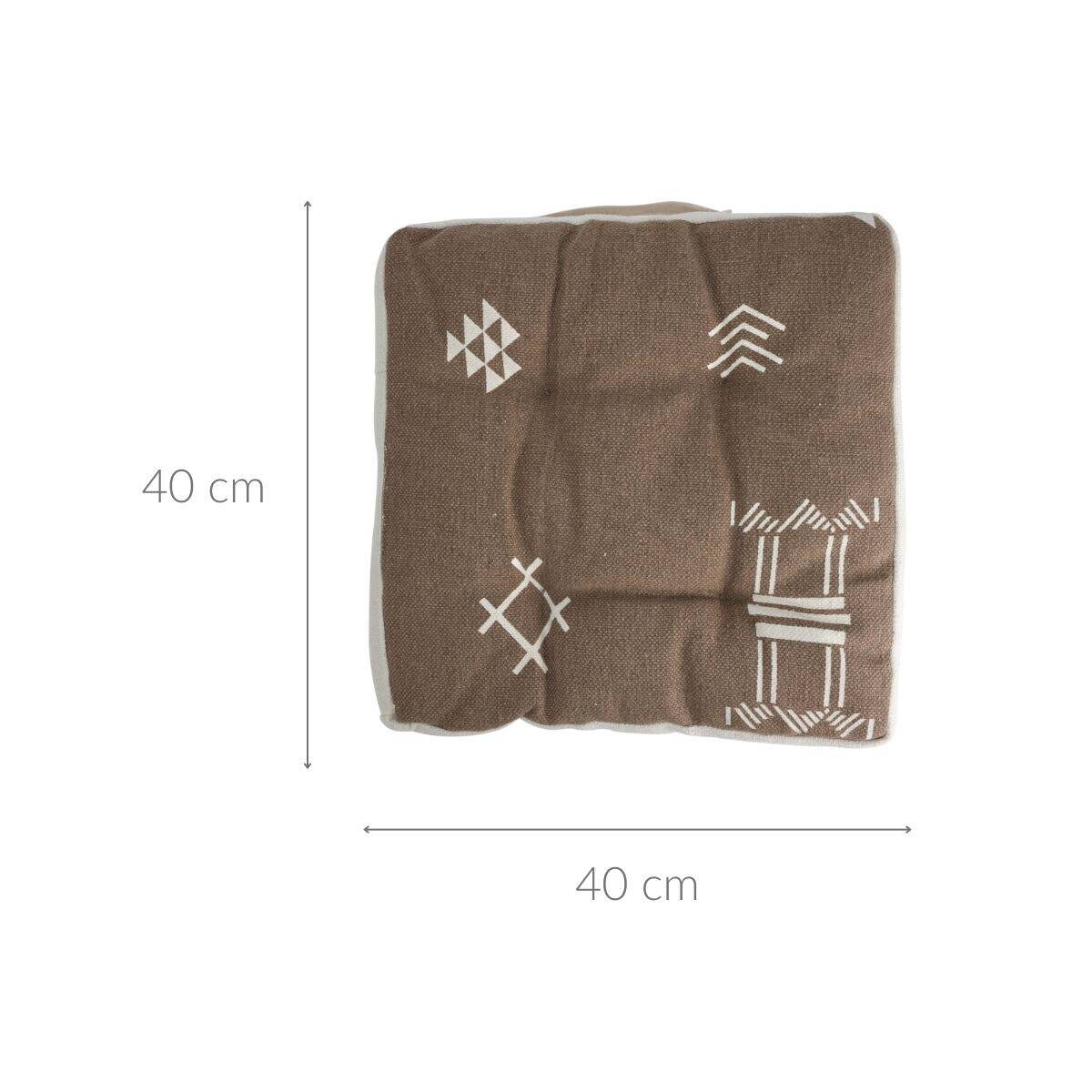 Poduszka na krzesło, bawełniana poszewka, etniczny wzór, 40 x 40 x 6 cm