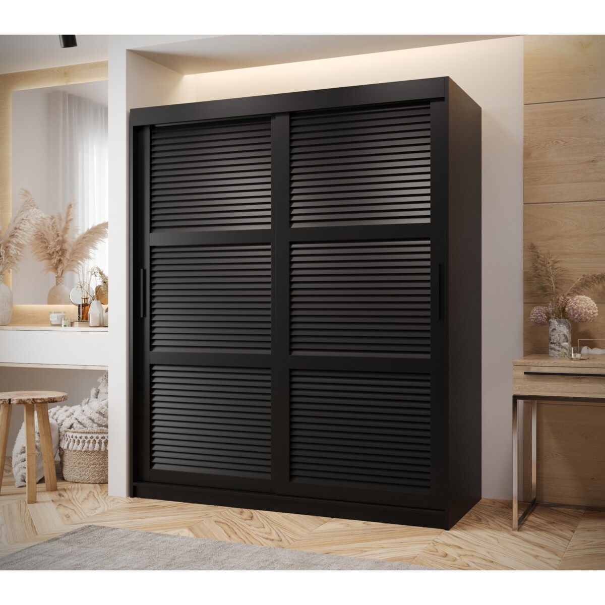 Szafa przesuwna Garderoba ŻALUZJA 150 czarny
