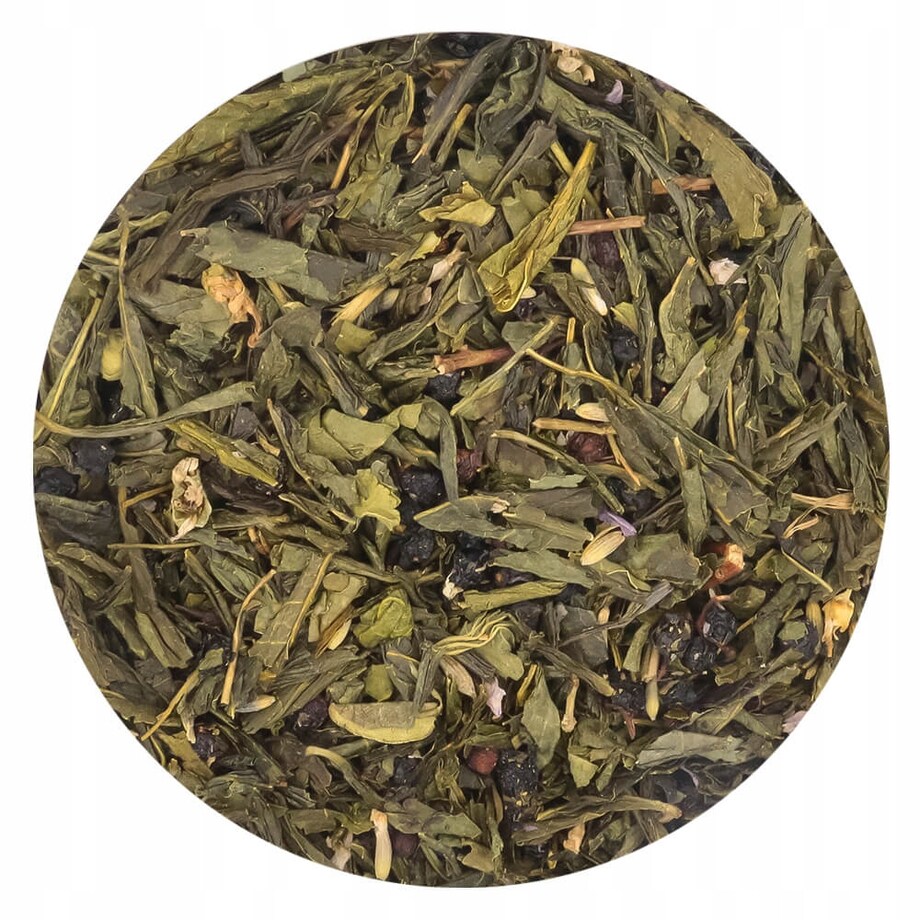 Herbata zielona MAGICZNA PORZECZKA o smaku aromatycznej porzeczki PREMIUM - herbata liściasta sypana mieszanka napar susz - gotowa na prezent upominek