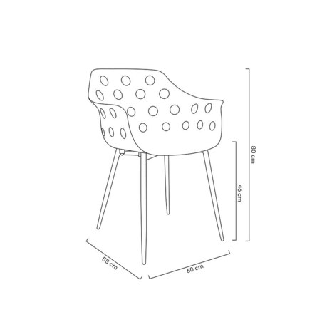Krzesło z tworzywa JASON CHE-012 King Home z ażurowym oparciem czarne