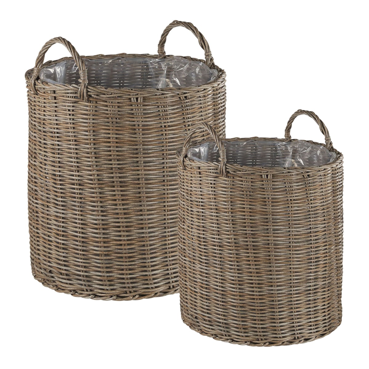 Zestaw 2 koszy na kwiaty BITOLA 40/48 cm Technorattan Brązowy