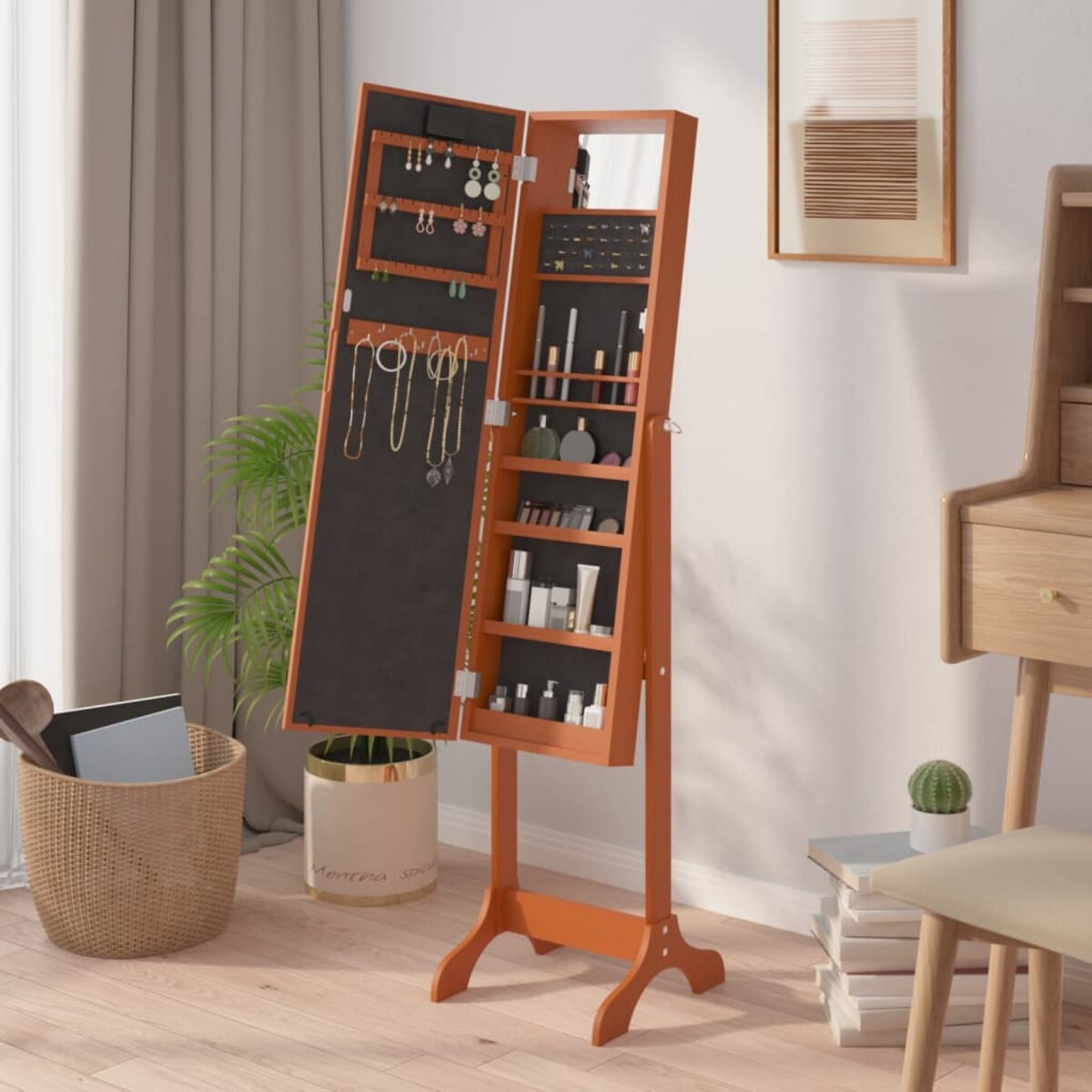 vidaXL Lustro stojące z LED, 34x37x146 cm