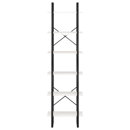 vidaXL Regał na książki, biały, 60x30x210 cm, lite drewno sosnowe