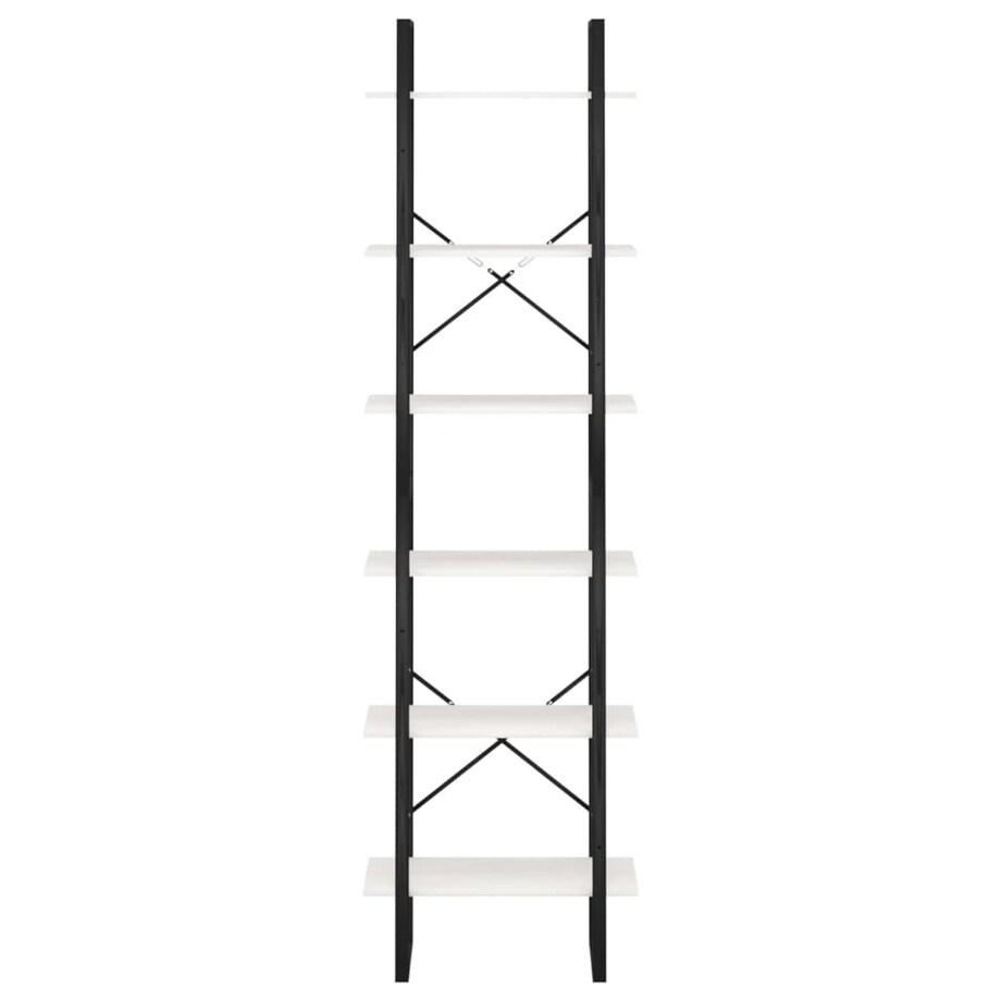 vidaXL Regał na książki, biały, 60x30x210 cm, lite drewno sosnowe