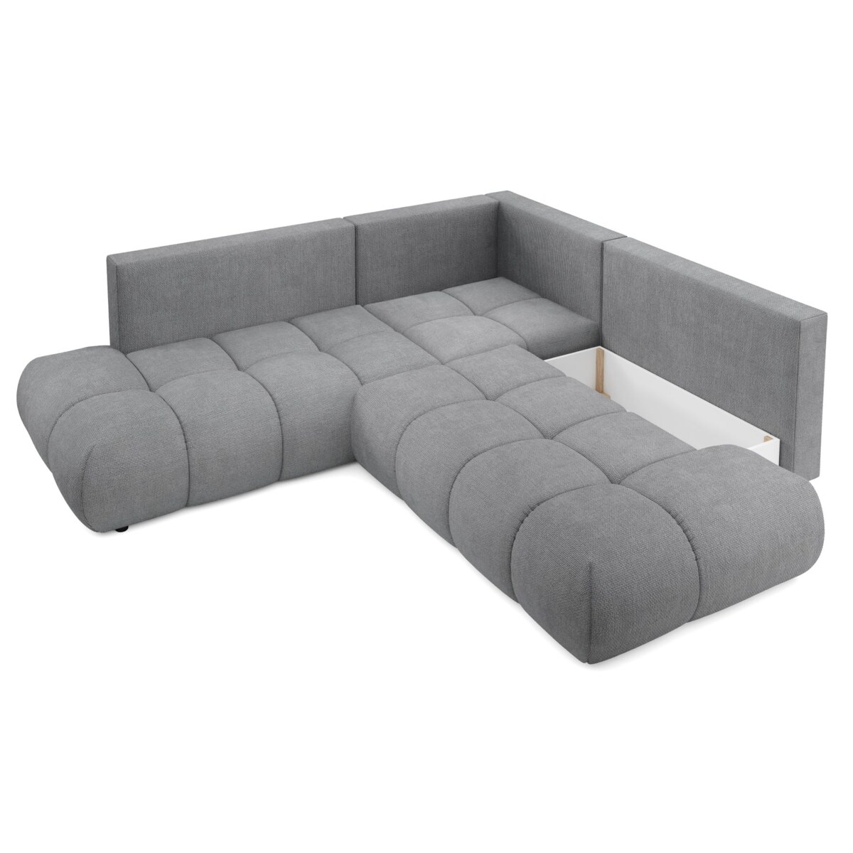 Narożnik pikowany, rozkładany z funkcją spania SOHI, Flow 17 - ciemny szar