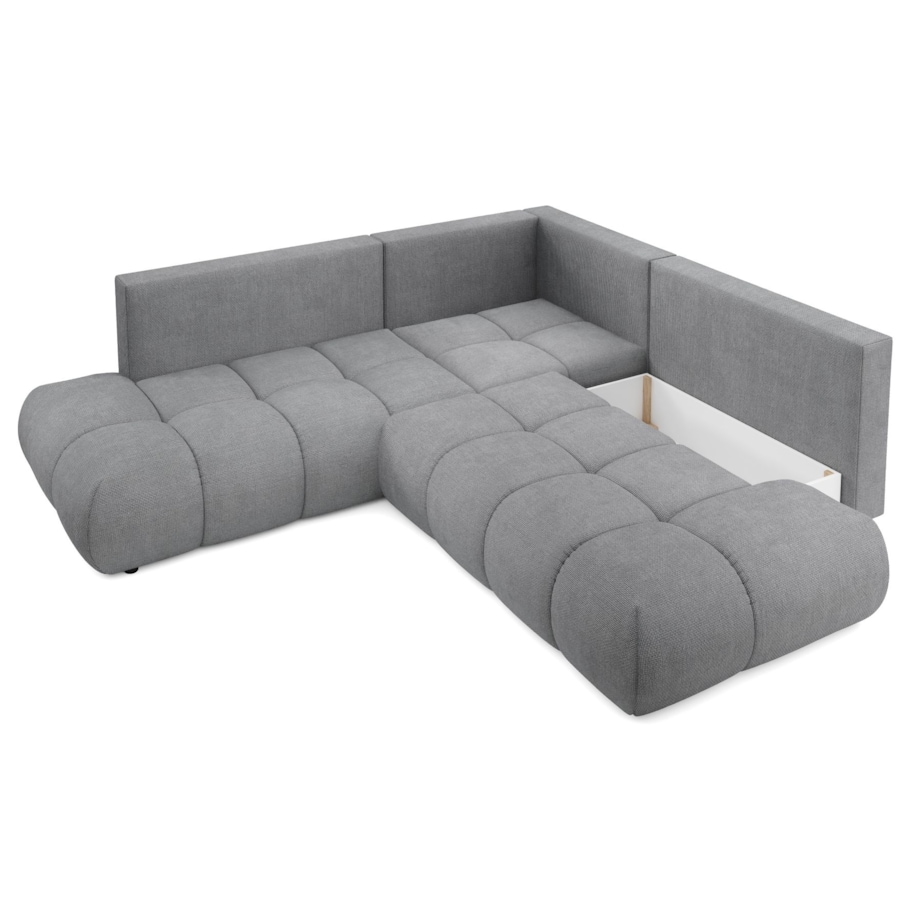 Narożnik pikowany, rozkładany z funkcją spania SOHI, Flow 17 - ciemny szar