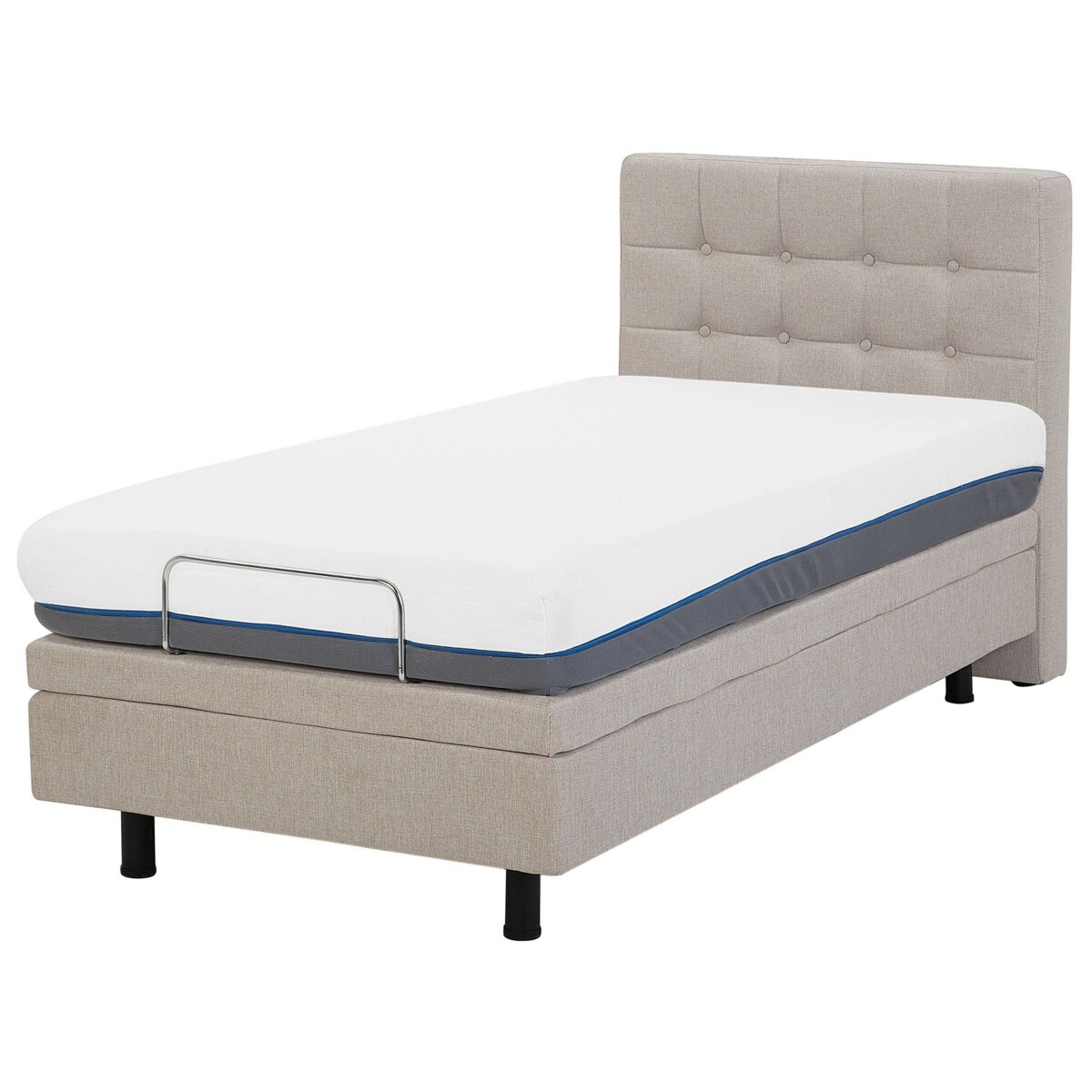 Łóżko regulowane tapicerowane 90 x 200 cm beżowe DUKE