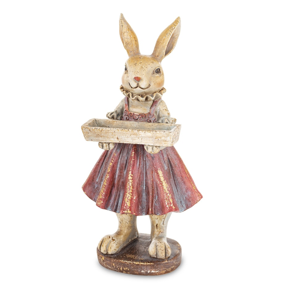 Figurka - króliczka 20x10x8cm AMELIA ze skrzynką na kwiaty