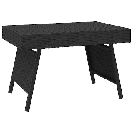 vidaXL Składany stolik boczny, czarny, 60x40x38 cm, polirattan