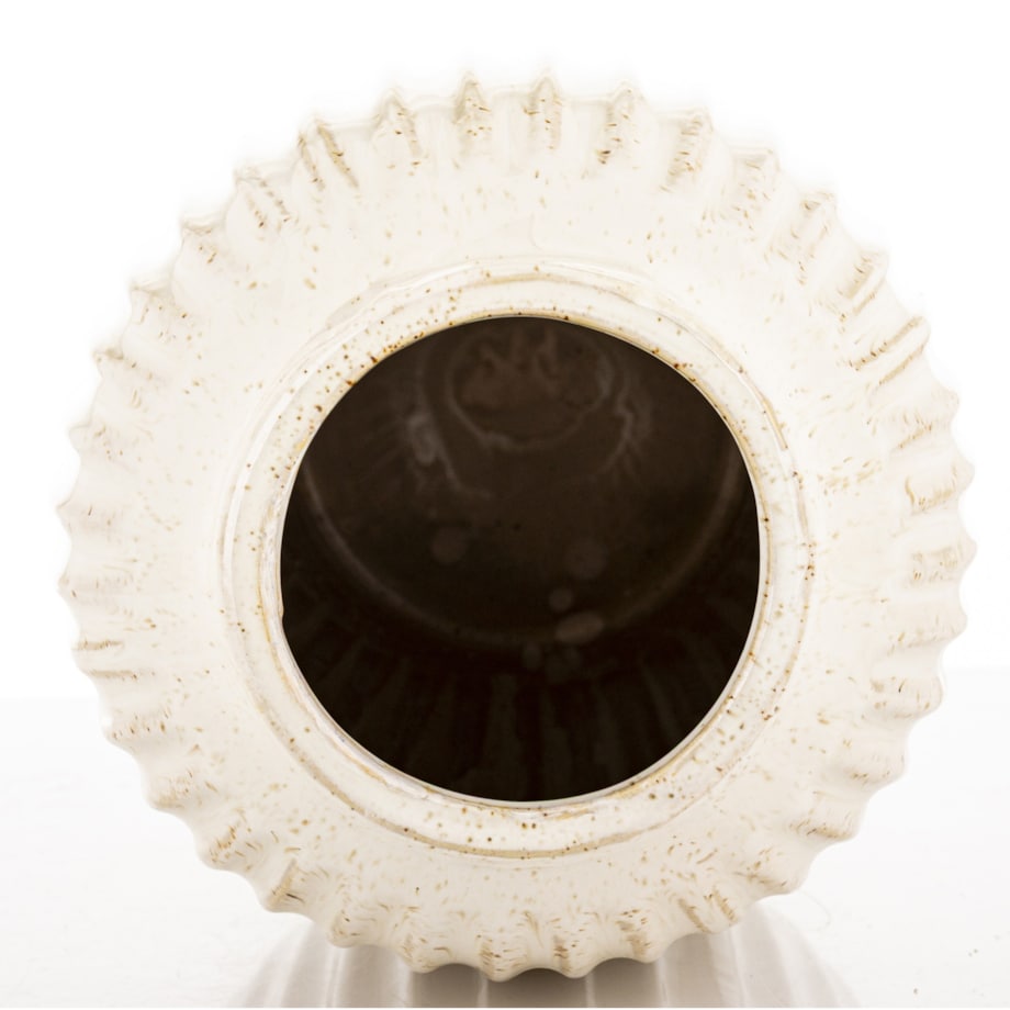 Osłonka wazon ceramiczny prążkowany 31x16x16 cm FIBI-2 biały