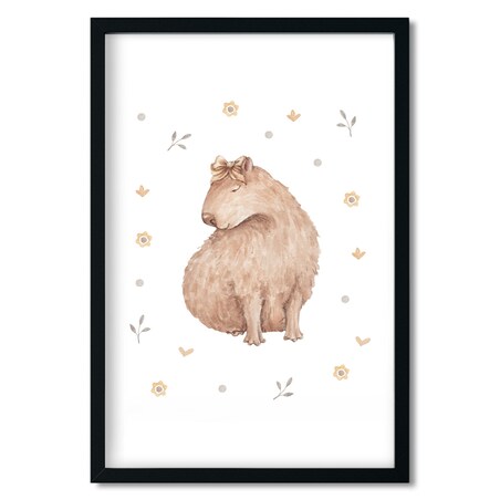 Plakat dla dzieci Kapibara z kokardką 50x70