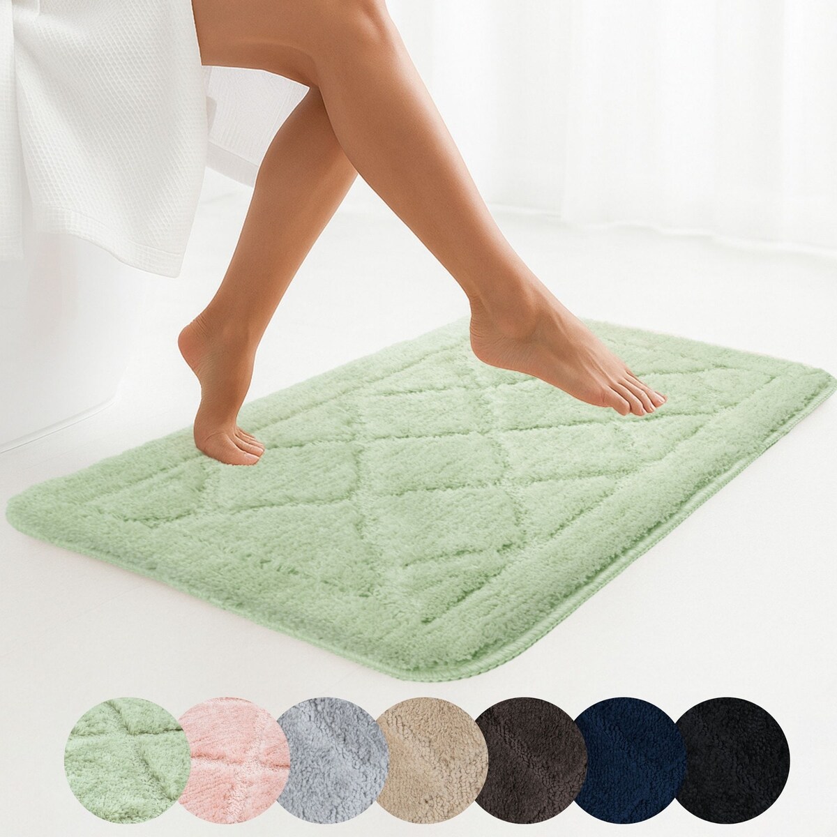 Zestaw 2szt Dywanik łazienkowy Soft 40x60 cm antyposlizgowy zielony
