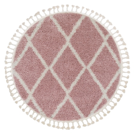 Dywan BERBER TROIK A0010 koło różowy / koło 120 cm