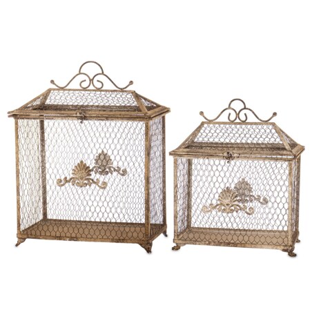 Klatki dekoracyjne metalowe 2 szt. 54x41x26 i 40x35x21 cm KAGOJ-2 ozdoba