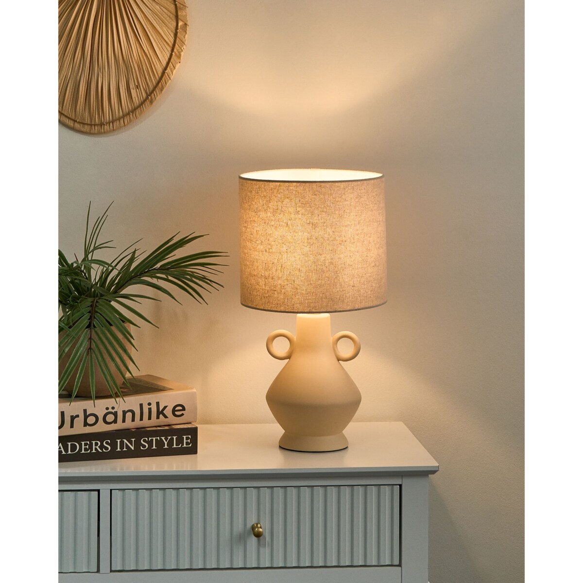 Lampa stołowa KERULEN Ceramika Beżowy