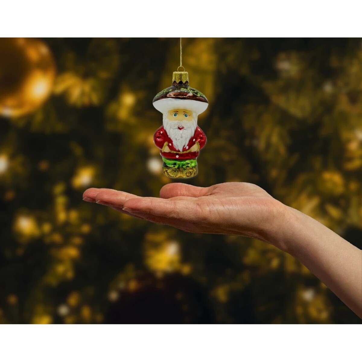 Bombka choinkowa: Krasnal z Kapeluszem Grzyba