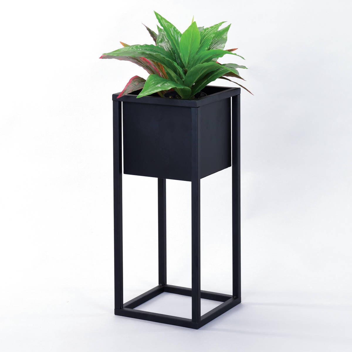 Nowoczesny kwietnik do salonu, kwadratowy, 50 cm