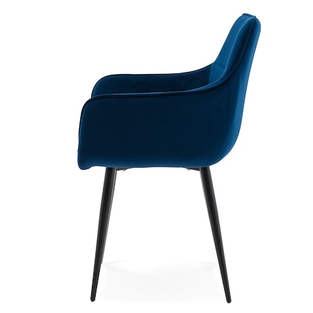 Krzesło tapicerowane welurowe QUATTRO velvet granatowy