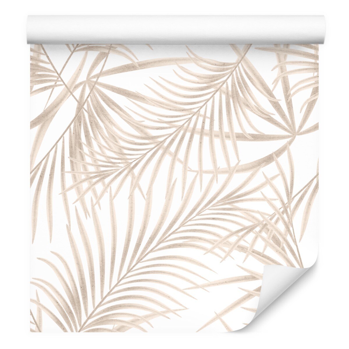 Tapeta Beżowe LIŚCIE Palmy Rośliny Natura