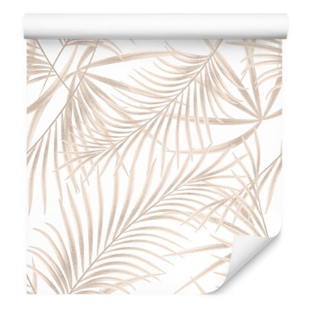 Tapeta Beżowe LIŚCIE Palmy Rośliny Natura
