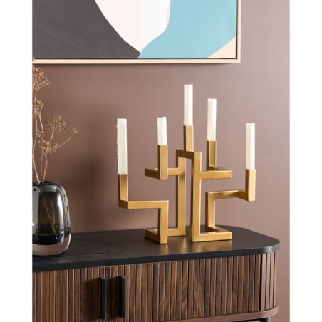 Świecznik RAPOSO Metal 30 cm Złoty