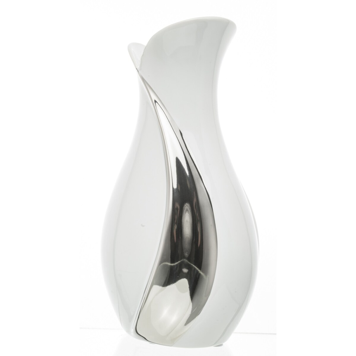 Wazon ceramiczny 30x12,5x15 cm BELO srebrno-biały