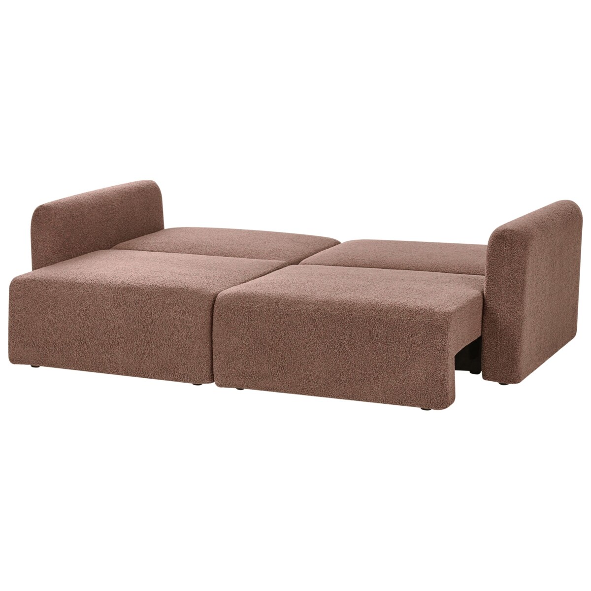 Sofa rozkładana dla 3 osób VAXHOLM Boucle Brązowy ze schowkiem