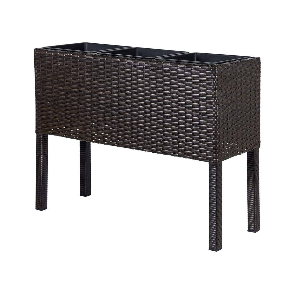 Donica kwietnik z technorattanu brązowa CARAGANA