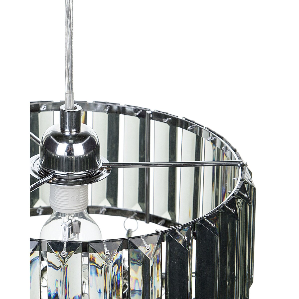 Żyrandol z akrylowymi kryształkami szary ADORN