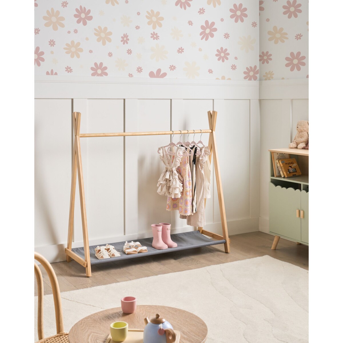 Dziecięcy wieszak na ubrania CREE Jasnobrązowy