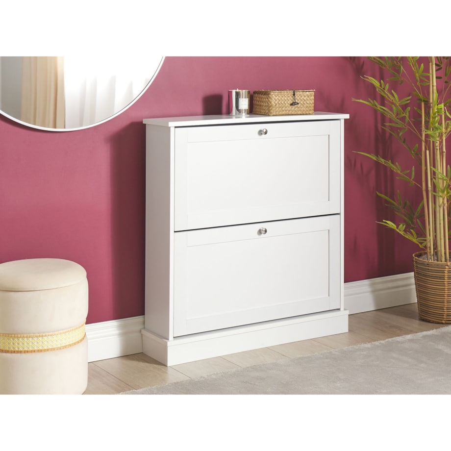 Szafka na buty 2 przegrody biała CHELAN