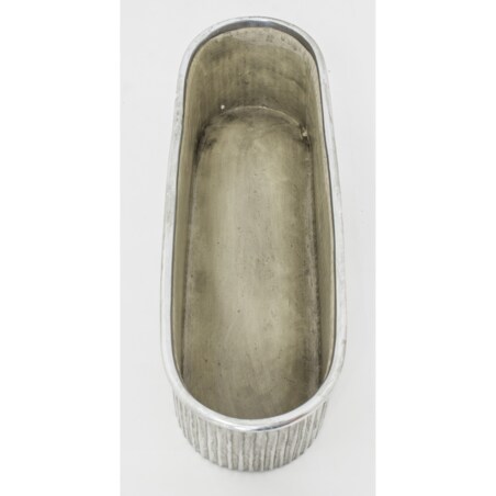 Kwietnik-osłonka kamionkowa 11,5x38,5x13 cm srebrny