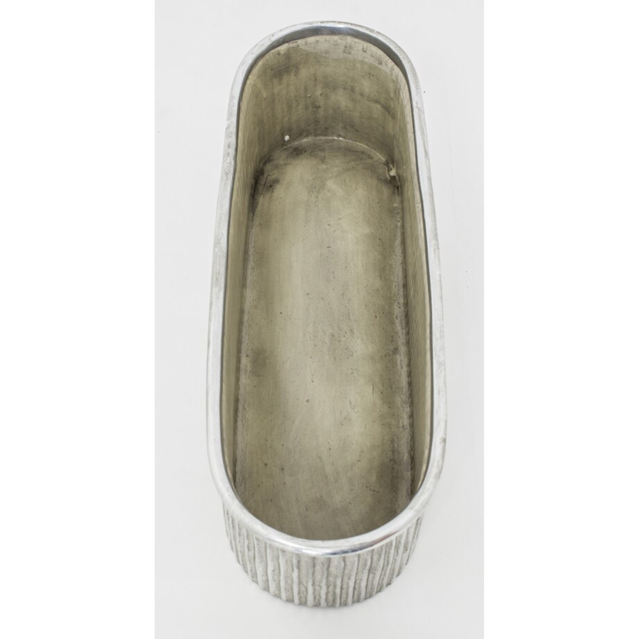 Kwietnik-osłonka kamionkowa 11,5x38,5x13 cm srebrny