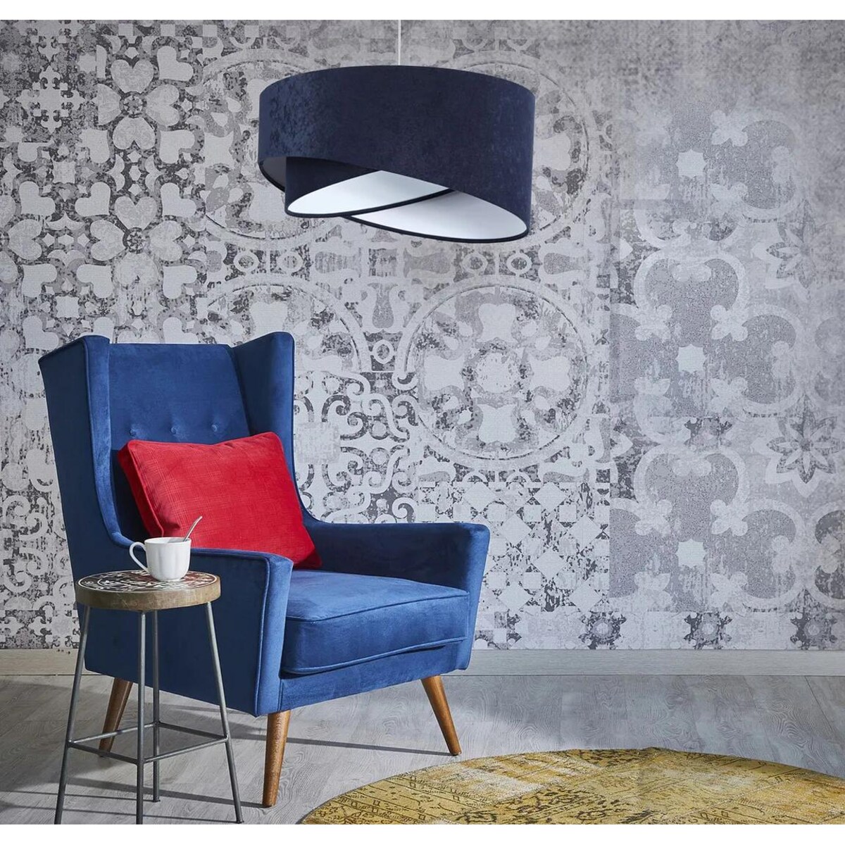 Lampa wisząca GEMSTONE granatowa/biała