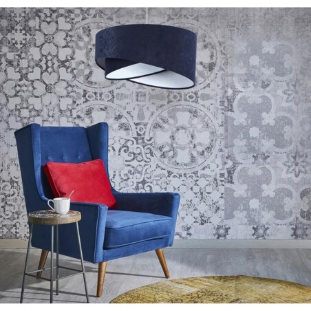 Lampa wisząca GEMSTONE granatowa/biała