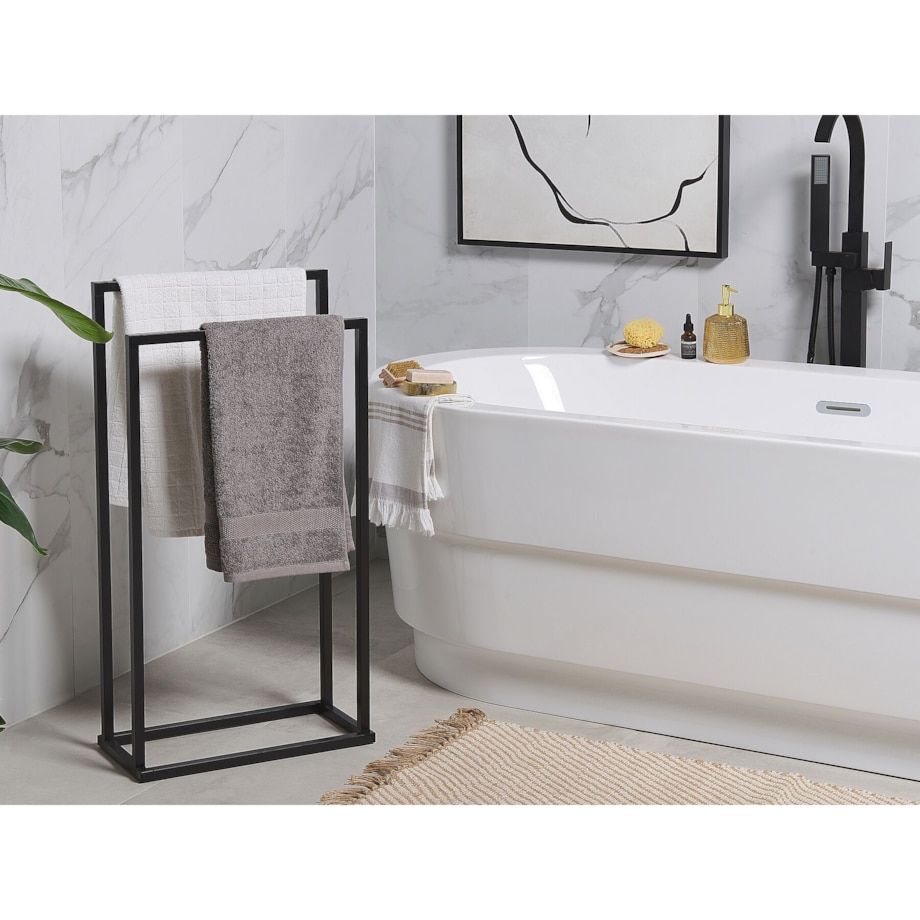 Stojak na ręczniki 45 x 85 cm czarny RECREO