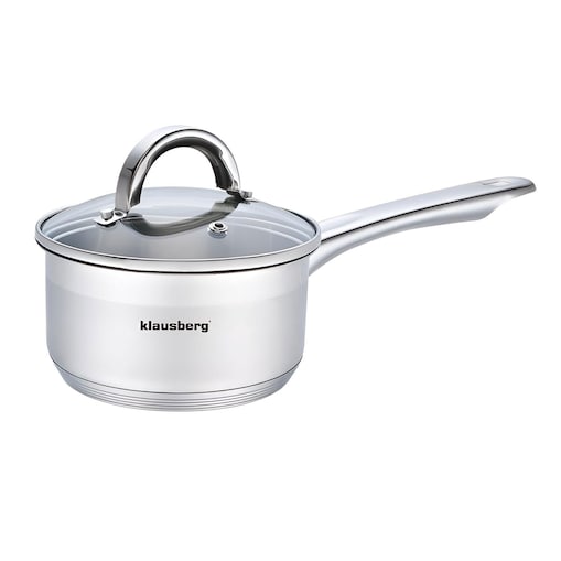 Rondel stalowy z pokrywką 1.0L 14cm na indukcję gaz KLAUSBERG