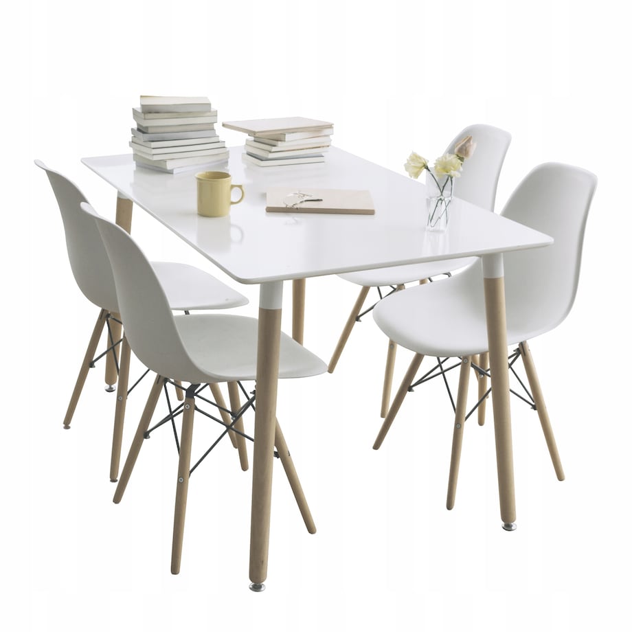 KRZESŁO SKANDYNAWSKIE do KUCHNI salonu JADALNI kuchenne BIAŁE