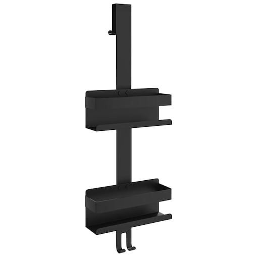 vidaXL Wiszący organizer prysznicowy, czarny mat, stal nierdzewna 304