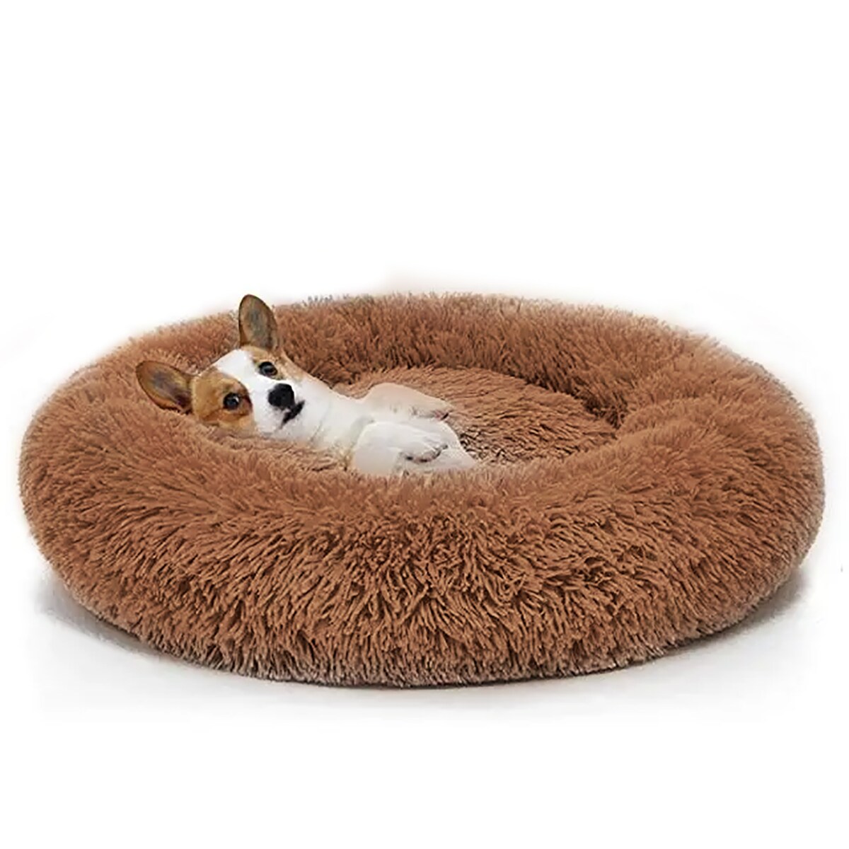 PLUSZOWE OKRĄGŁE LEGOWISKO kojec DLA PSA KOTA poduszka posłanie 80x80