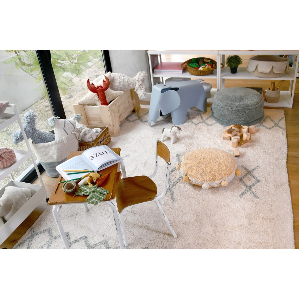 Dywan Bawełniany Atlas Natural Vintage Blue 170x240 cm Lorena Canals