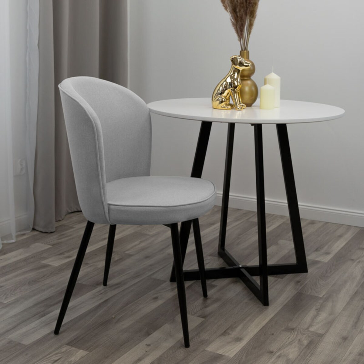 Stół okrągły 80 cm do salonu jadalni loftowy nowoczesny industrialny biały