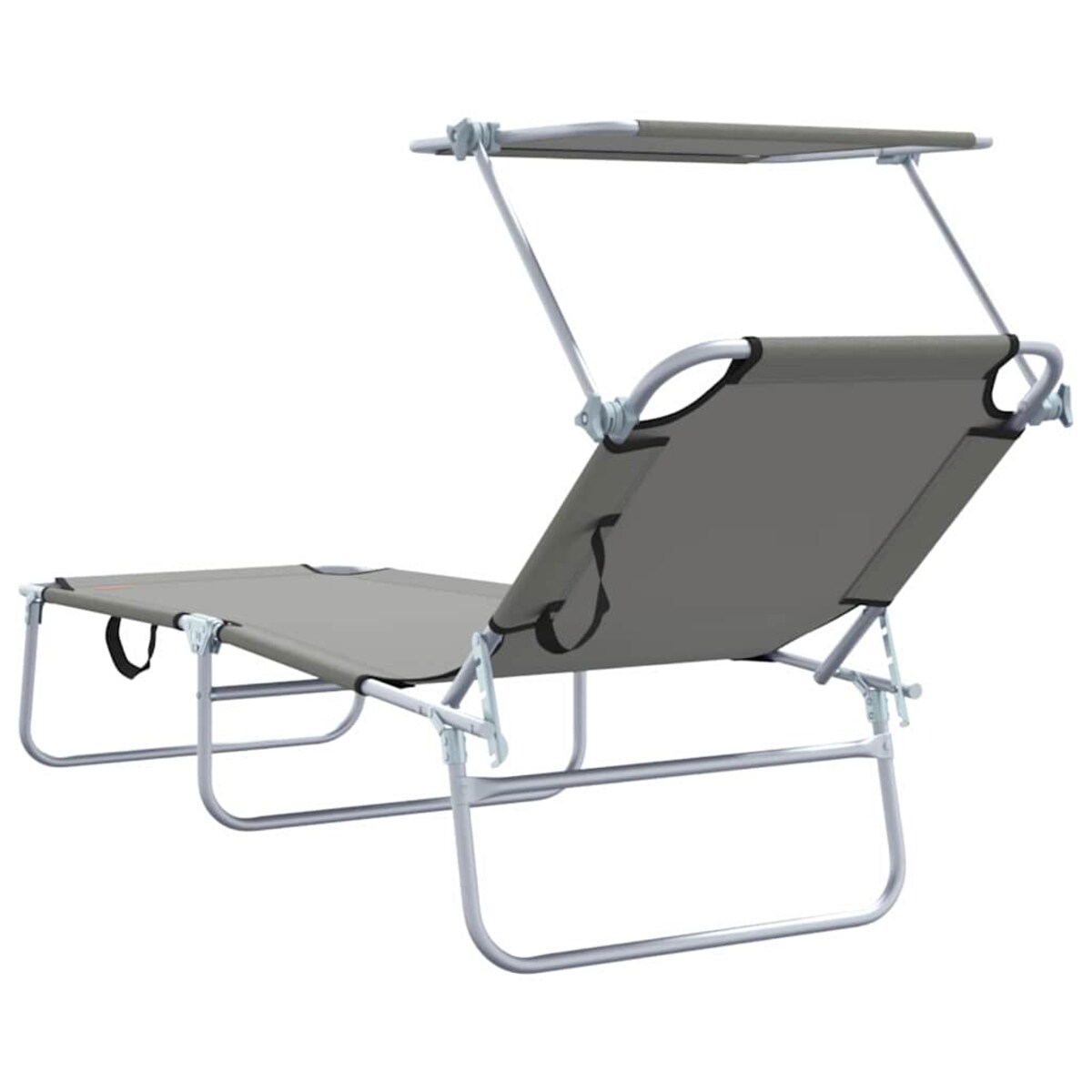 vidaXL Leżak 2-osoba 2 pcs Szary 58 x 188 x 77cm tkanina