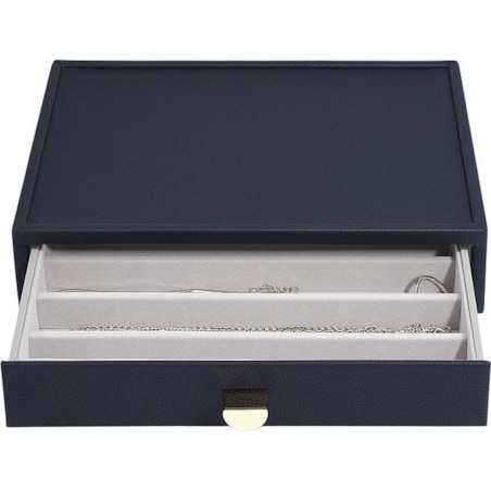 Szkatułka na naszyjniki Stackers Pebble classic granatowa z szufladą