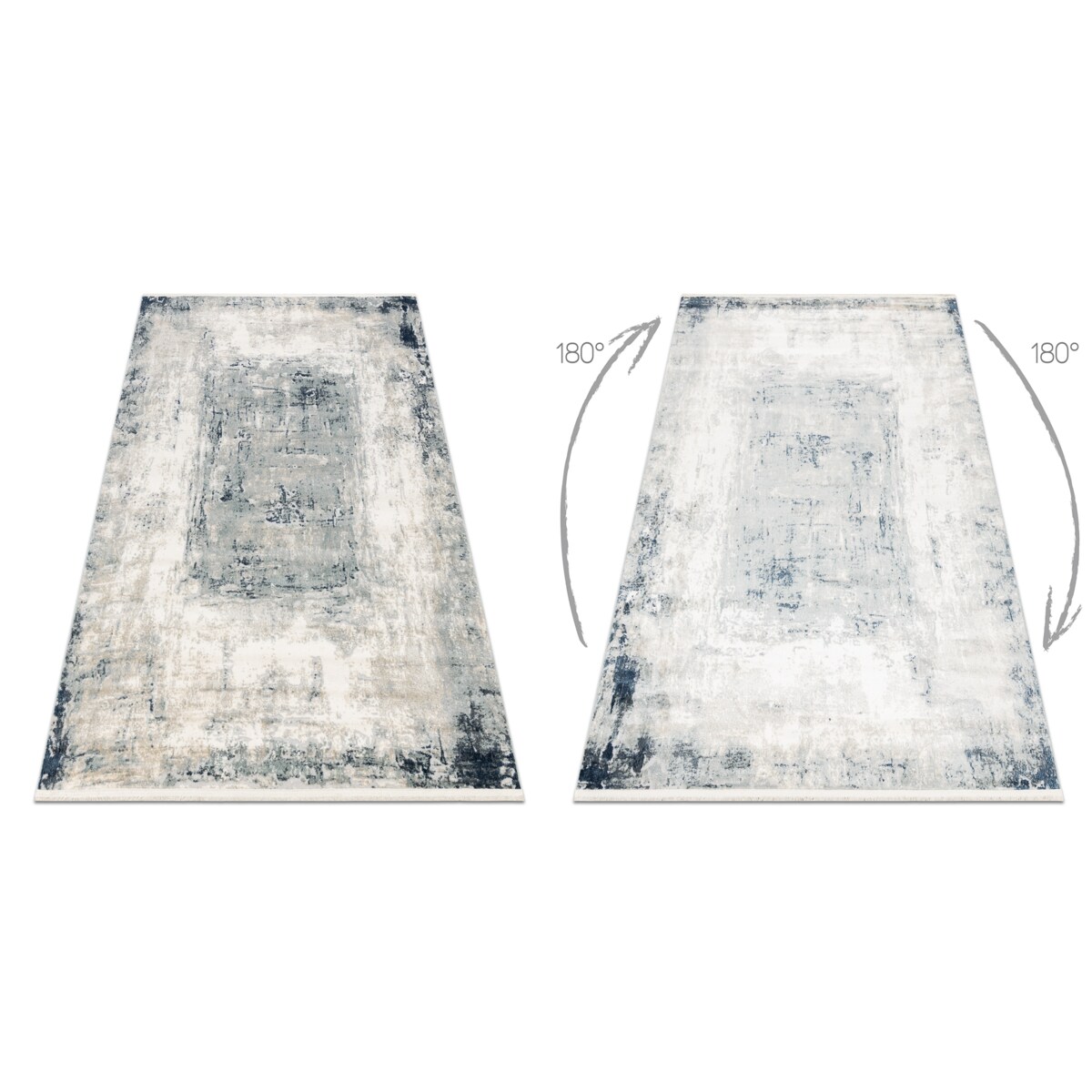 Dywan DISTIN 0845A biały / granatowy / 80x150 cm