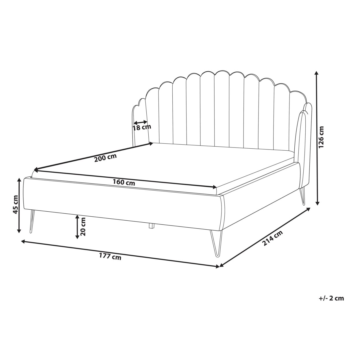 Łóżko tapicerowane 160 x 200 cm beżowe AMBILLOU