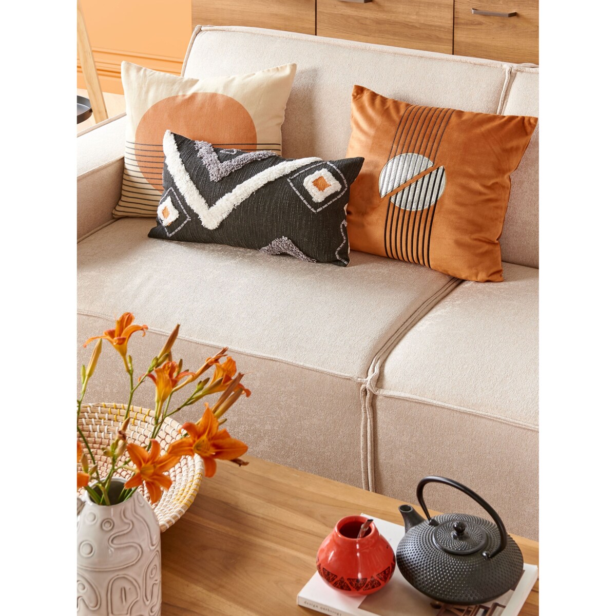 Narożnik lewostronny rozkładany beżowy ROMEDAL