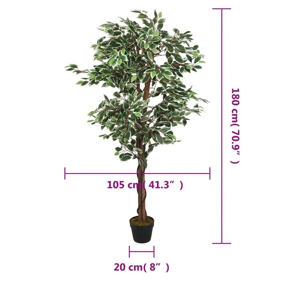 vidaXL Sztuczny fikus, 1008 liści, 180 cm, zielony