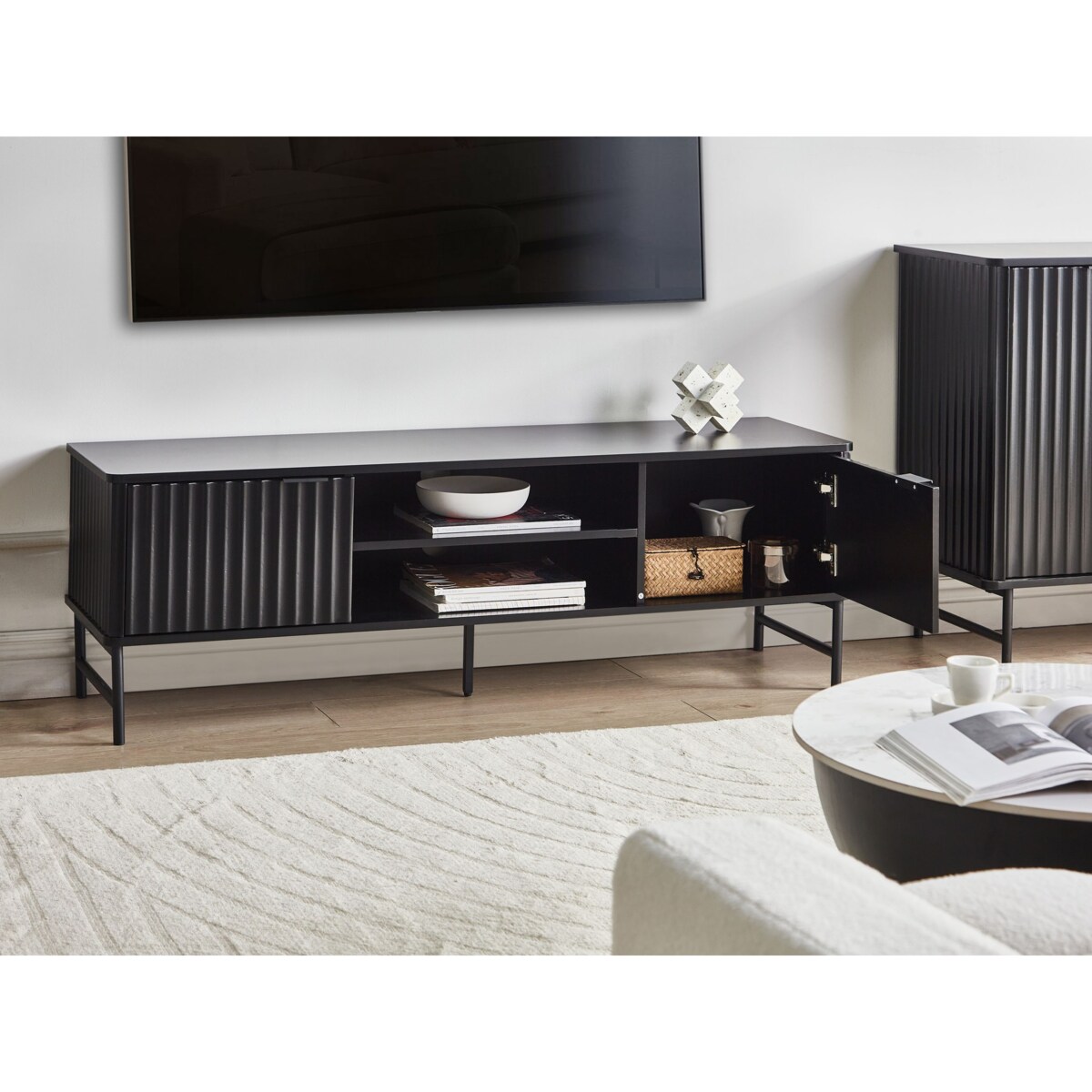 Szafka RTV GLASTONBURY Czarny