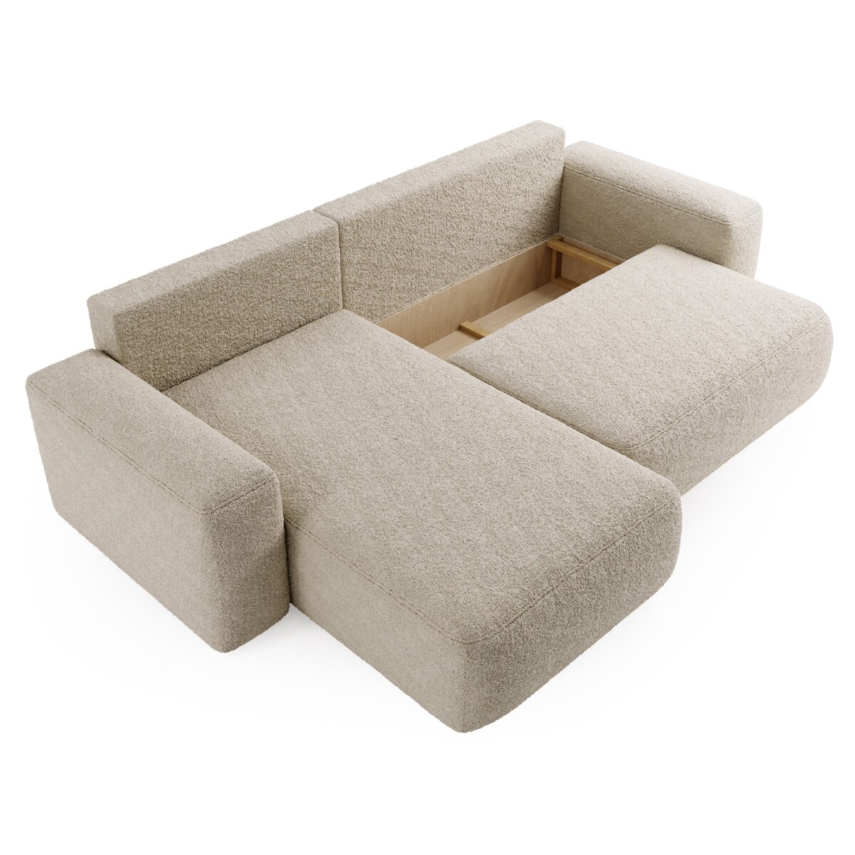 Narożnik Lewy ILO z funkcją spania i pojemnikiem, fioletowo-brązowy